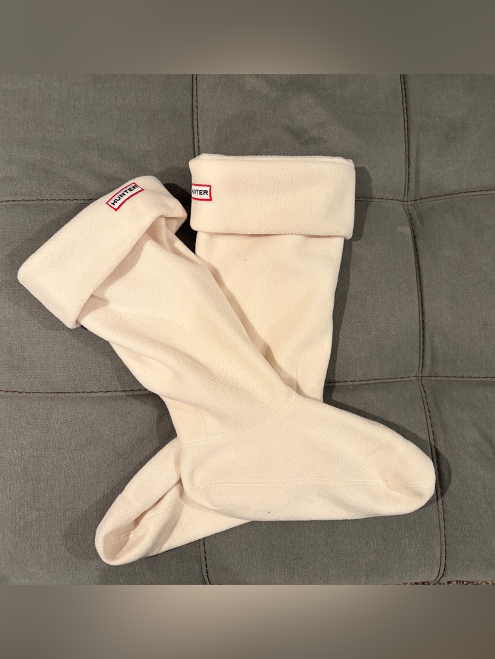 Hunter Cream Fold-Over Fleece Sock Boot Liners